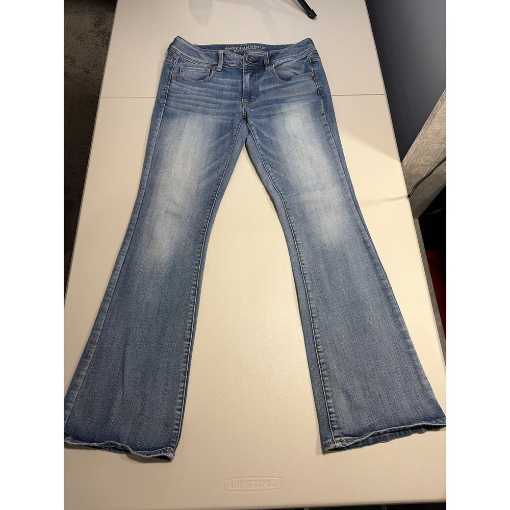 American Eagle Kick Boot Jeans Womens 8 Regular Blue Stretch Denim 5023932837
